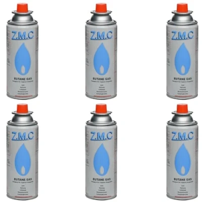 Abbildung von Z.M.C 6X Butan Gaskartuschen 227g mit Ventil Typ MSF 1a, Universal Gaskartusche Butangas Kartuschen Bajonett Anschluss für Campingkocher, Gasheizung, Gasbrenner, Unkrautbrenner, Lötbrenner