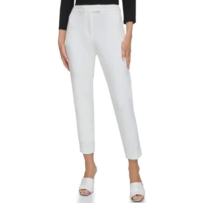 Abbildung von DKNY Women&#039;s Front Tab Straight Pants, Ivory, Size 40