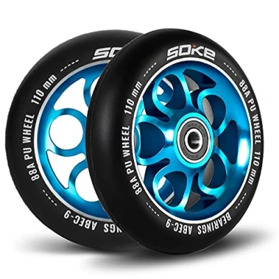 Abbildung von SOKE Scooter Räder 1679, 5x12x12cm, Zwei Stück, Gold, Langlebig, für Kinder, Jugendliche, Erwachsene, Profis Kickscooter Wheels Suitable for Razor/Cox/Albott and Most Freestyle Scooters
