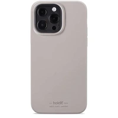 Abbildung von holdit Silikonhülle iPhone 13 Pro (6,1) 0,8mm Ultra dünn Handyhülle Silikon Trendy Slim Silicone case mit Voller Schutz (erhöhte Kante für Kameraschutz) Taupe