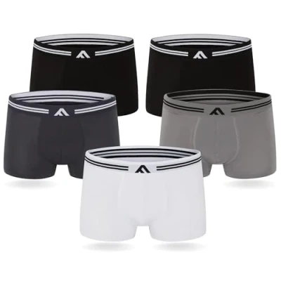 Abbildung von FM London (5er Pack) Bambus Herren Boxershorts mit Stretch Fit Design Bequeme für Männer einem etikettenlosen, elastischen Bund