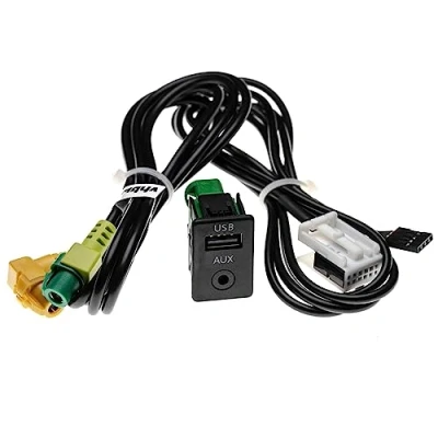 Abbildung von vhbw AUX USB Audio Adapter Kabel KFZ Radio (100 cm) kompatibel mit VW Transporter T5 10/2009+ (Caravelle/Multivan/California) Auto, Autoradio
