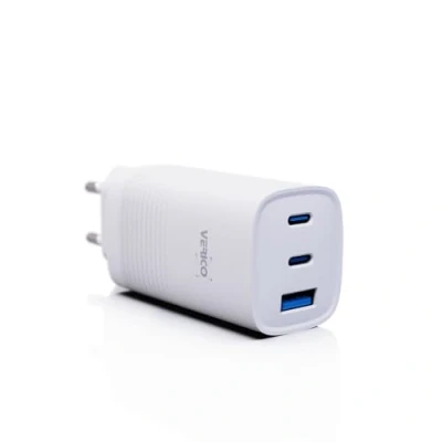 Abbildung von VERICO Power MOJO GaN 65W, 3 Port Ladegerät, Netzteil, PD3.0/QC3.0, 2 x USB C, 1 A.