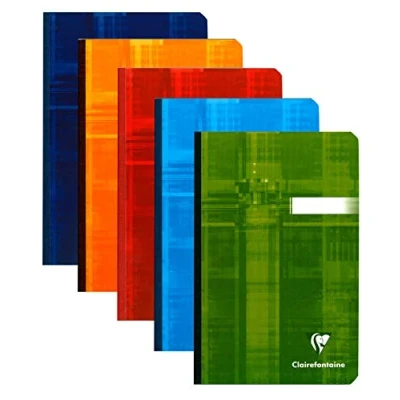 Abbildung von Clairefontaine 9606C Packung mit 5 Kladden/Notizbücher 11x17cm Softcover, 96 Blatt liniert 90g, farbig sortiert, 1 Pack
