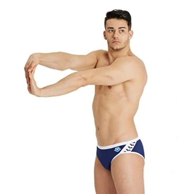 Abbildung von ARENA Icons Herren Slip Badehose Solid, Navy white