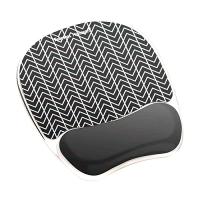 Abbildung von Fellowes Foto Gel Mauspad und Handgelenkauflage mit Microban Schutz, Schwarz Chevron (9549901)