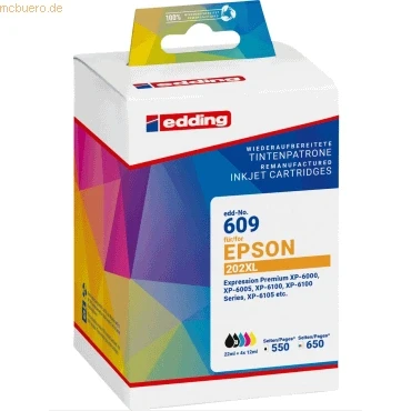 Abbildung von Edding Druckerpatrone ersetzt Epson 202XL Multipack