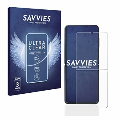 Abbildung von Savvies 6 Stück Schutzfolie für Samsung Galaxy Z Flip / 5G Displayschutz Folie Ultra Transparent