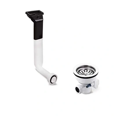 Abbildung von AQUADE Siebventil 114mm, 1 tlg., mit Drehexcenter und Abtropf Überlauf für Küchenspüle