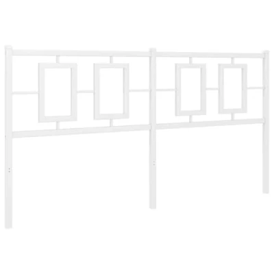 Abbildung von vidaXL Kopfteil Metall, Bettkopfteil mit Rückenlehne, Metallkopfteil Metallbeinen Pulverbeschichtung, Betthaupt Metallbett, Weiß 150cm