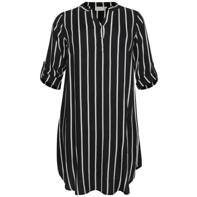 Abbildung von Kaffe Curve Freizeitkleid, Damen, Größe: 48, Black / chalk stripe
