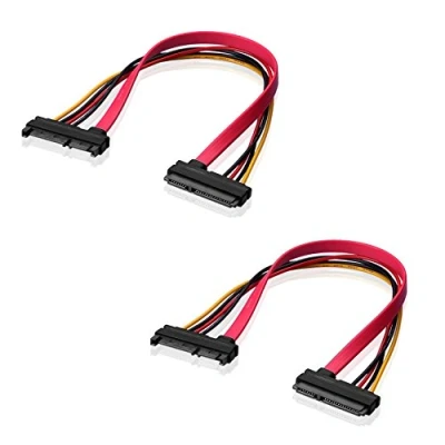 Abbildung von SIENOC Verlängerungs kabel (7+15 Sata, Klinke auf Stecker, 22 Pin, 30 cm) (2 Stück)