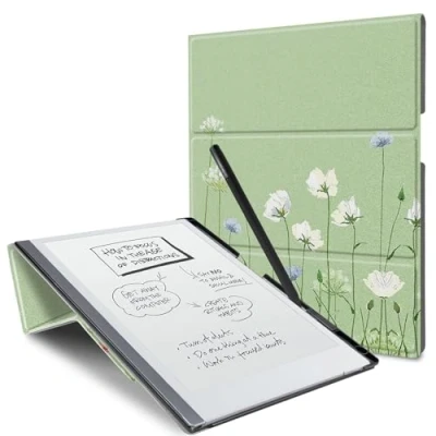 Abbildung von Schutzhülle für Remarkable 2 Paper Tablet 26,2 cm (10,3 Zoll) 2020, leichte und harte Rückseite, mit integriertem Stifthalter, kommt bemerkenswerten Stiftspitzen.