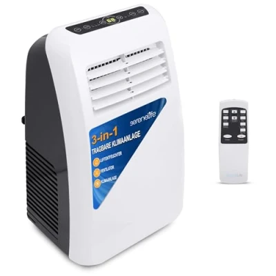 Abbildung von SereneLife 3 in 1 Mobile Klimaanlage klein: Luftkühler, Ventilator, Luftentfeuchter Mini Portable Air Conditioner Energiesparend 7,000 BTU Leises Klimagerät mit Abluftschlauch, Kit &amp; Fernbedienung