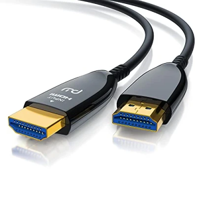 Abbildung von CSL HDMI Kabel 2.1 Glasfaser 8K 120Hz 4k 240Hz 20m optisches HDR10+ 3D eARC CEC HDCP 2.3 Ultra High Speed vergoldete Kontakte Glasfaserkabel Aluminiumstecker