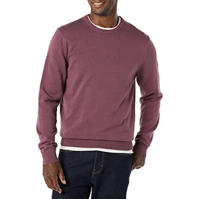 Abbildung von Amazon Essentials Herren Pullover mit Rundhalsausschnitt (in Übergrößen erhältlich), Pflaume, M
