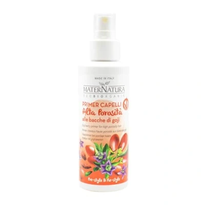 Abbildung von Maternatura, Hochporosität Haar Primer mit Gojibeeren, feuchtigkeitsspendend gegen Frizz und statische Aufladung, Bio, Made in Italy 150 ml