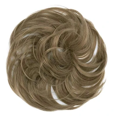 Abbildung von CAISHA Haargummi Bella Hochsteckfrisuren Haarteil Hochzeitfrisuren Voluminös Leicht Gewellt Hitzebeständige Kunstfaser DM17cm Brünett G12B