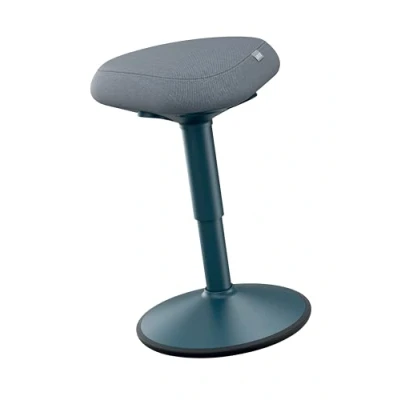Abbildung von Leitz Ergo Active Sitzhocker mit Dual Density Foam Komfortsitz, Bürohocker höhenverstellbar von 47 bis 64 cm, Sitzbezug aus 100% Recycling Material, Für zu 110kg, Serie, Dunkelgrau, 65440089