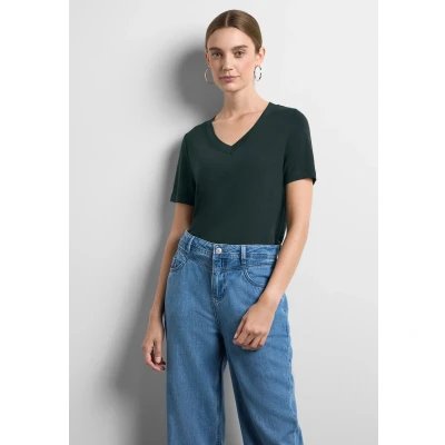 Abbildung von Street One MIT Vausschnitt Tshirt basic, Damen, Größe: 40, Grün