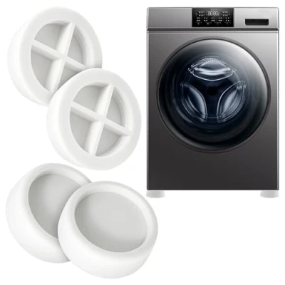 Abbildung von Xpieoyrm 4 Stück Schwingungsdämpfer Waschmaschine, Antivibrationsmatte Waschmaschine Füße, Antirutsch Pads Anti Vibration und Verschiebung, für Trockner, Kühlschrank, Möbel