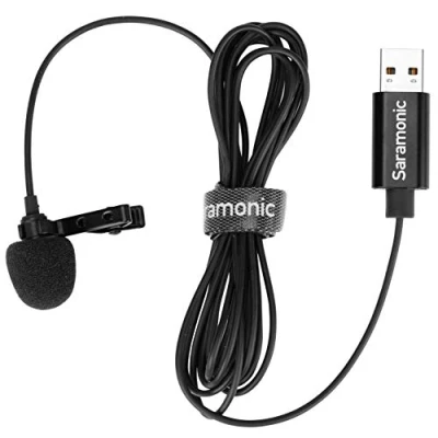Abbildung von Saramonic Lavalier Mikrofon mit USB A Stecker für Computer 2 m langem Kabel (SR ULM10)