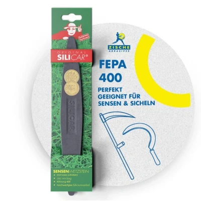 Abbildung von Zische Sensenwetzstein Silicar Rotmarke ultrafein 260x36x15 mm Schleifstein für Sensen und Sicheln schärfen Schärfstein aus Siliciumcarbid Körnung FEPA 400