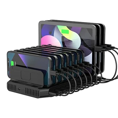 Abbildung von Unitek 60W USB Ladestation 10 Ports, Tablet Multi mit QC3.0 und Einstellbaren Teiler für Mehreren Geräten