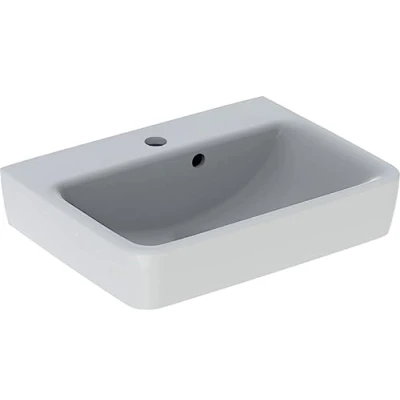 Abbildung von Geberit Renova Plan Waschbecken 50x38x16,5 cm 1 Hahnloch Mit Überlauf Weiß