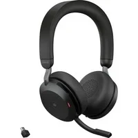 Abbildung von Jabra Evolve2 75 Wireless PC Headset mit 8 Mikrofon Technologie Dual Foam Stereo Kopfhörer moderner aktiver Geräuschunterdrückung, USB C Bluetooth Adapter und MS Teams Kompatibilität Schwarz
