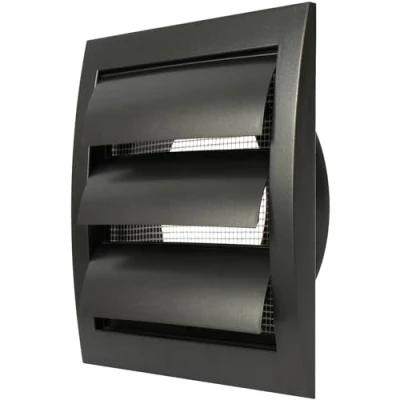 Abbildung von Ø100mm Außenmaß 153 x 148 mm Dunstabzugshaube mit eingebautem Schädlingsschutz, weiß/Grau/Braun/Schwarz, Lüftungsschlitzabdeckung, HVAC Abluftkanalabdeckung, Auspuffkappe (Ø10 cm, Anthrazit)