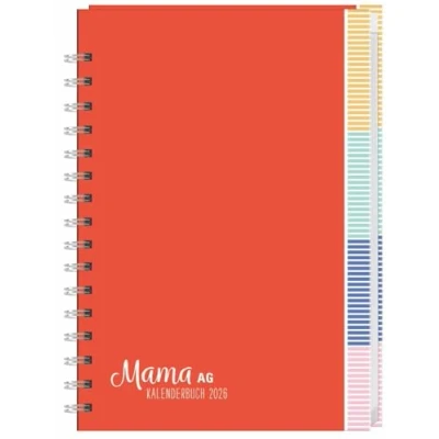Abbildung von Mama AG Familienplaner Buch A5 2026: Roter Terminkalender mit 5 Spalten, Registerblätter und Schulferien. Buchkalender für die Familie. Familienkalender 2026. (Bürokalender Heye)