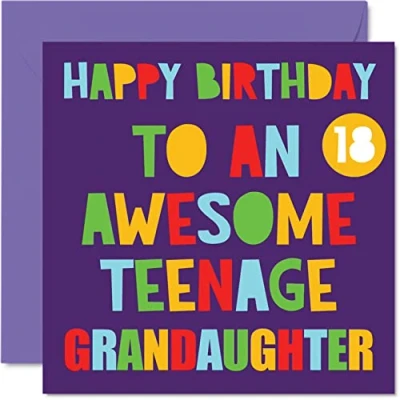 Abbildung von Stuff4 Lustige Geburtstagskarte zum 18. Geburtstag für Enkelin tolle Teenager von Oma, Opa, 145 mm x mm, achtzehn Geburtstag, Geschenk