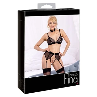 Abbildung von BH plus Straps Slip ouvert mit Samt Details und roségoldfarbenen Accessoires
