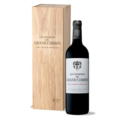 Abbildung von Geschenkset Holzkiste Charmes de Grand Corbin AOP Saint Emilion Cru Rotwein 75cl