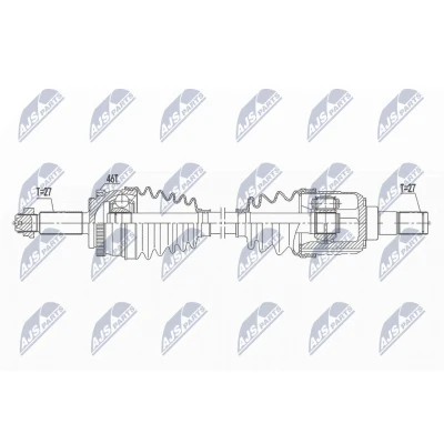 Abbildung von NTY NPW KA 364 Antriebswelle Vorderachse links 670 84 HYUNDAI: i30 II Kombi