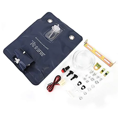 Abbildung von BLLBOO Scheibenwaschflasche 12 V Universal Scheibenwaschpumpe mit Flaschentaschen Kit Kompatibel Oldtimer 151286776374