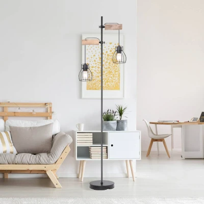 Abbildung von Lighting MINA Stehleuchte Metall schwarz, 2x E27