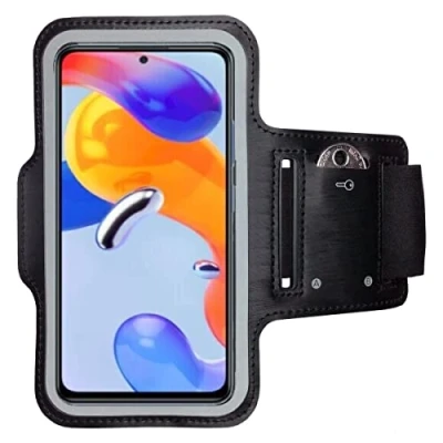 Abbildung von CoverKingz Sportarmband für Xiaomi Redmi Note 11 Pro 5G/Redmi Plus Armtasche mit Schlüsselfach Oberarm Halterung Sport Laufarmband Handy Armband Schwarz