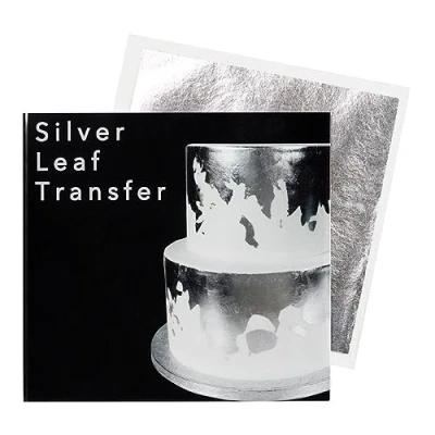 Abbildung von Sugarflair Silver Leaf Transfer, Essbare Blattsilber in Lebensmittelqualität Kuchen Backen Torten, Hochzeitstorten, Cupcakes und Dekorationen Inhalt: 1 Blatt 9,5 x cm