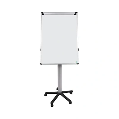 Abbildung von Bi Office Earth mobiles Flipchart, nicht magnethaftende Staffelei, 70 x 100 cm, trocken abwischbare Oberfläche, Aluminiumrahmen, Schwarz