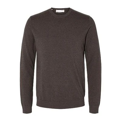 Abbildung von Selected Homme Slhberg CREW NECK Strickpullover, Herren, Größe: XXL, Demitasse detail/melange