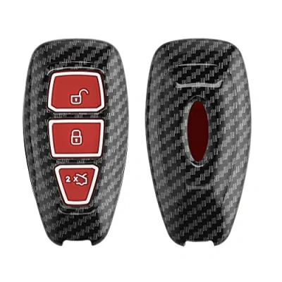 Abbildung von kwmobile Autoschlüssel Hülle kompatibel mit Ford 3 Tasten Keyless Go Hardcover Schutzhülle Schlüsselhülle Cover in Rot Schwarz