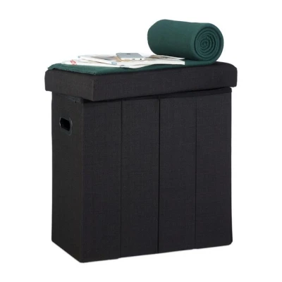 Abbildung von relaxdays Sitzhocker Faltbarer Sitzhocker, Schwarz