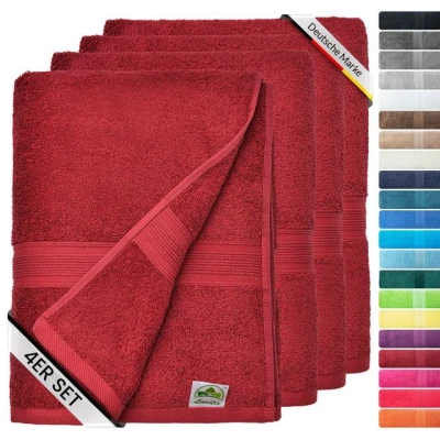 Abbildung von leevitex® Handtuch Frottee 4er Set, 50 x 100 cm, hochwertig verarbeitet &amp; fusselfrei