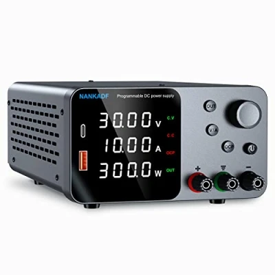 Abbildung von NANKADF Labornetzgerät 30V 10A, DC geregeltes Netzteil mit USB A/Type c Schnittstelle, Labornetzteil Encoderregelung 4 stellige LED Präzisionsanzeige für Labor und Elektronikreparatur
