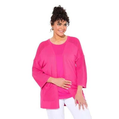 Abbildung von Ulla Popken Strickjacke, Damen, Größe: 46/48, Pink