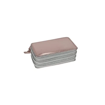 Abbildung von Eberhard Faber 577423 Federmäppchen Triple Decker, mit 36 Schreibutensilien, Stiftetui in Roségold 3 Reißverschlüssen