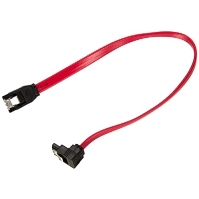 Abbildung von Ewent SATA III Kabel, Geschwindigkeit 6 Gbits mit Metallclips, L Type 90 abgewinkelt, Rot, 0,3 m