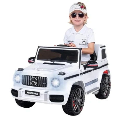 Abbildung von Actionbikes Motors Kinder Elektroauto Mercedes AMG G63 2,4 Ghz Fernbedienung Lizenziert Kinderauto elektrisch Elektrofahrzeuge Spielzeugauto Elektro Auto für ab 3 Jahre (Weiß)